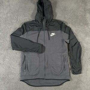 Nike‎ Hoodie Mens Large Grey Black Full-Zip Knit 807415-060